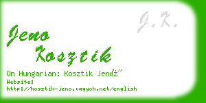 jeno kosztik business card